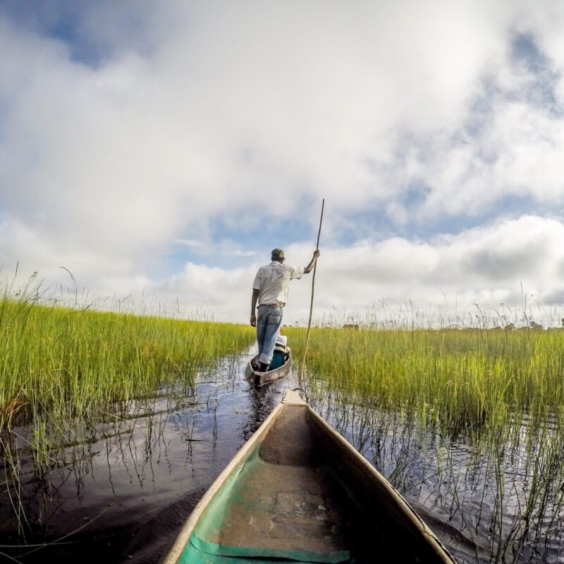 Mokoro canoe trip on the Okavango delta, Botswana