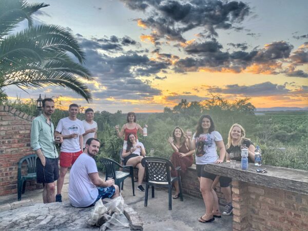 Sundowner drinks at Avoca looking over Addo