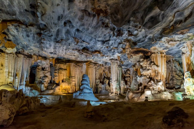 Stalagmites and stalactites in the Cango Caves near Oudtshoorn, Western Cape Karoo