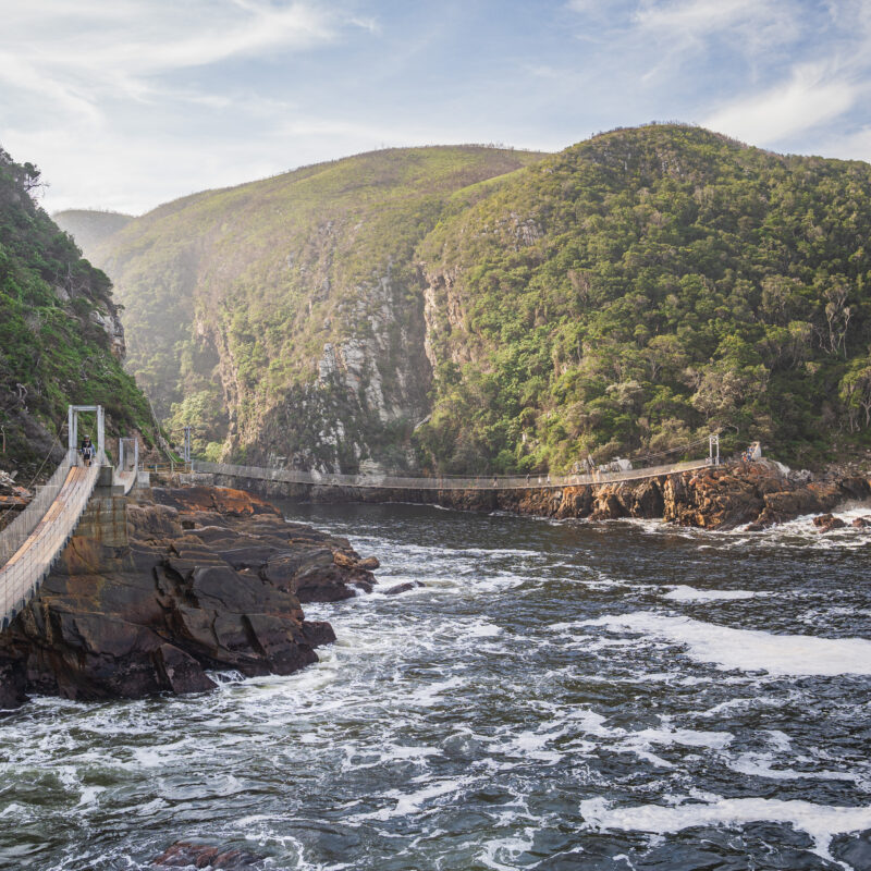 Storms River bridge in Tsitsikamma National Park, Garden Route, South Africa