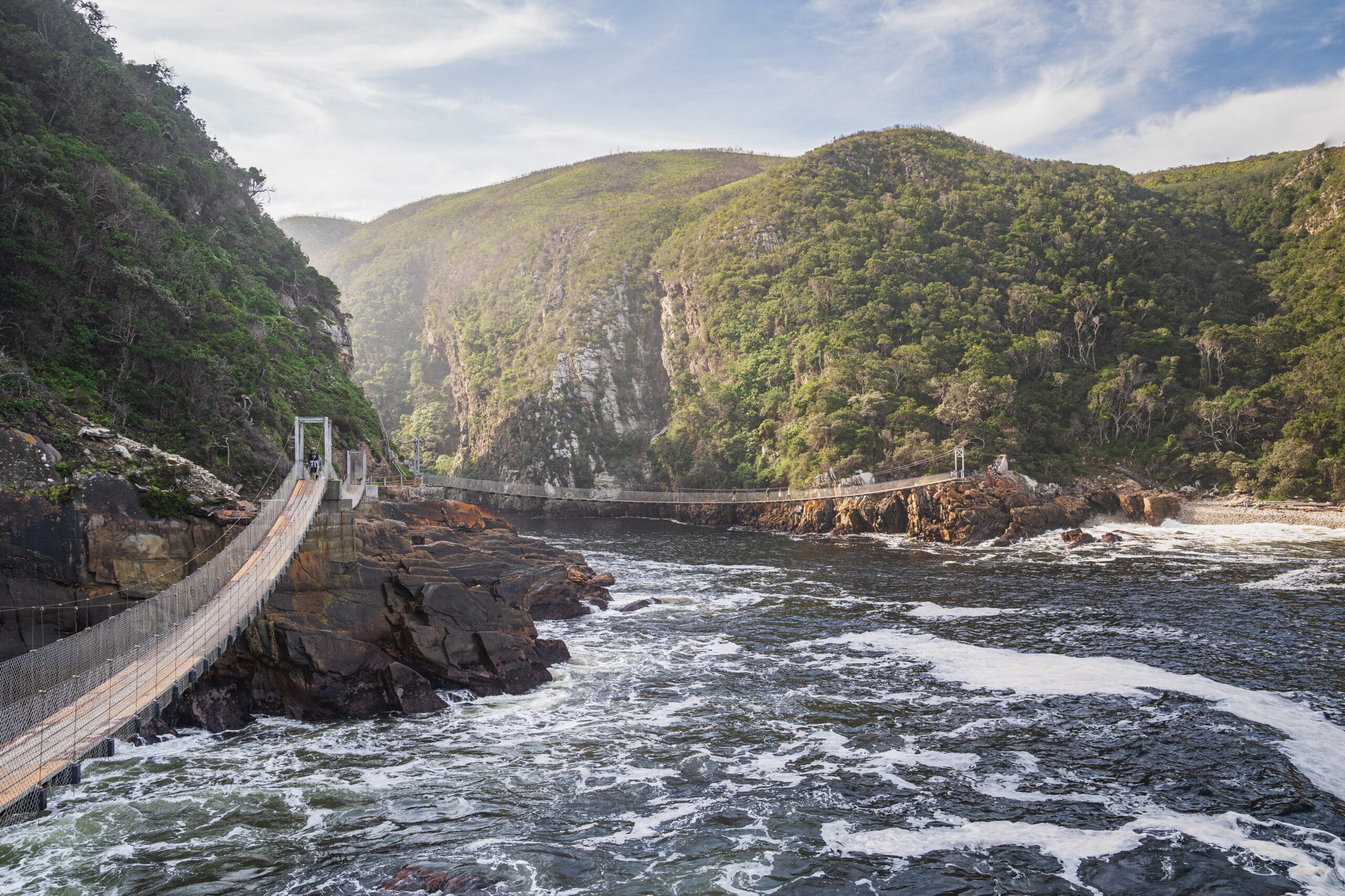 Storms River bridge in Tsitsikamma National Park, Garden Route, South Africa